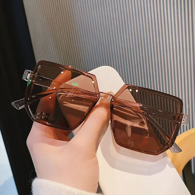 

New Anti-ultraviolet Women's Sunglasses Internet Celebrity Korean Style Plain Makeup Vintage Sunglasses