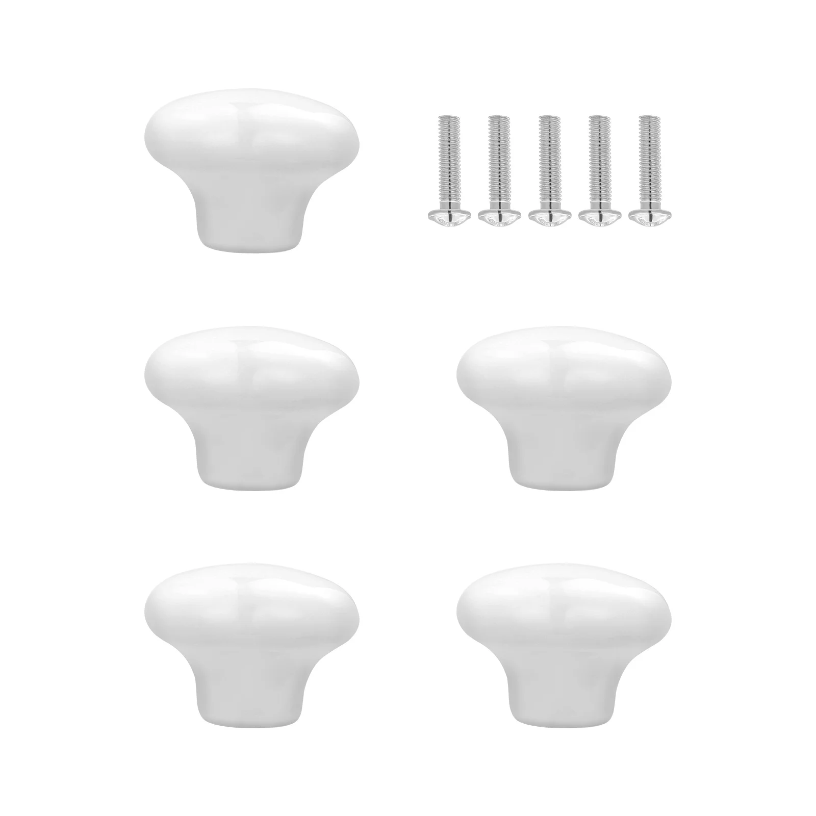 

5pcs Round Ceramic Kitchen Cupboard Cabinet Drawer Door Knobs Handles )