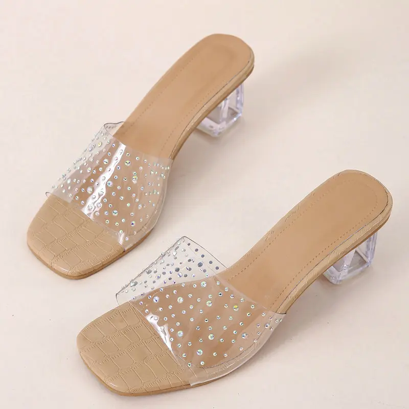 Sexy High-heeled Slippers Women 2023 Summer New Fashion Outer Wear Comfortable Personality Open Toed Women's Shoes Zapatillas De