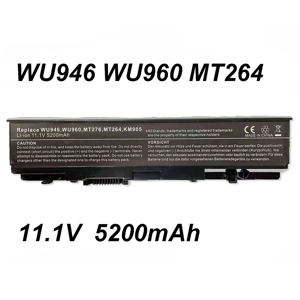 Аккумулятор WU946 MT264 KM965 11 1 V 5200mAh для ноутбука Dell Studio 1535 1536 1537 1555 1557 1558 PP33L PP39L серии