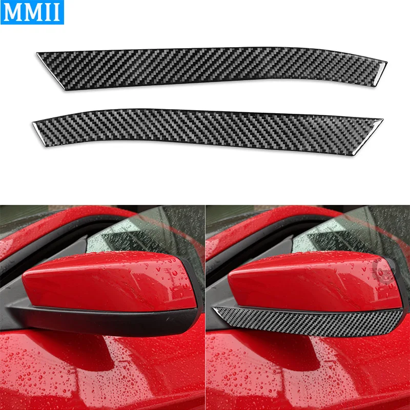For Ford Mustang Shelby 2009-2014 Real Carbon Fiber Rear View Mirror Trim Side Car Styling Cover Decoration Accessories Sticker