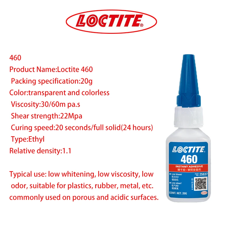 

Клей Loctite 460, низкий уровень отбеливания, низкий запах, мгновенная сушка, клей без отбеливания, без быстрой сушки, прозрачный, высокой прочнос...