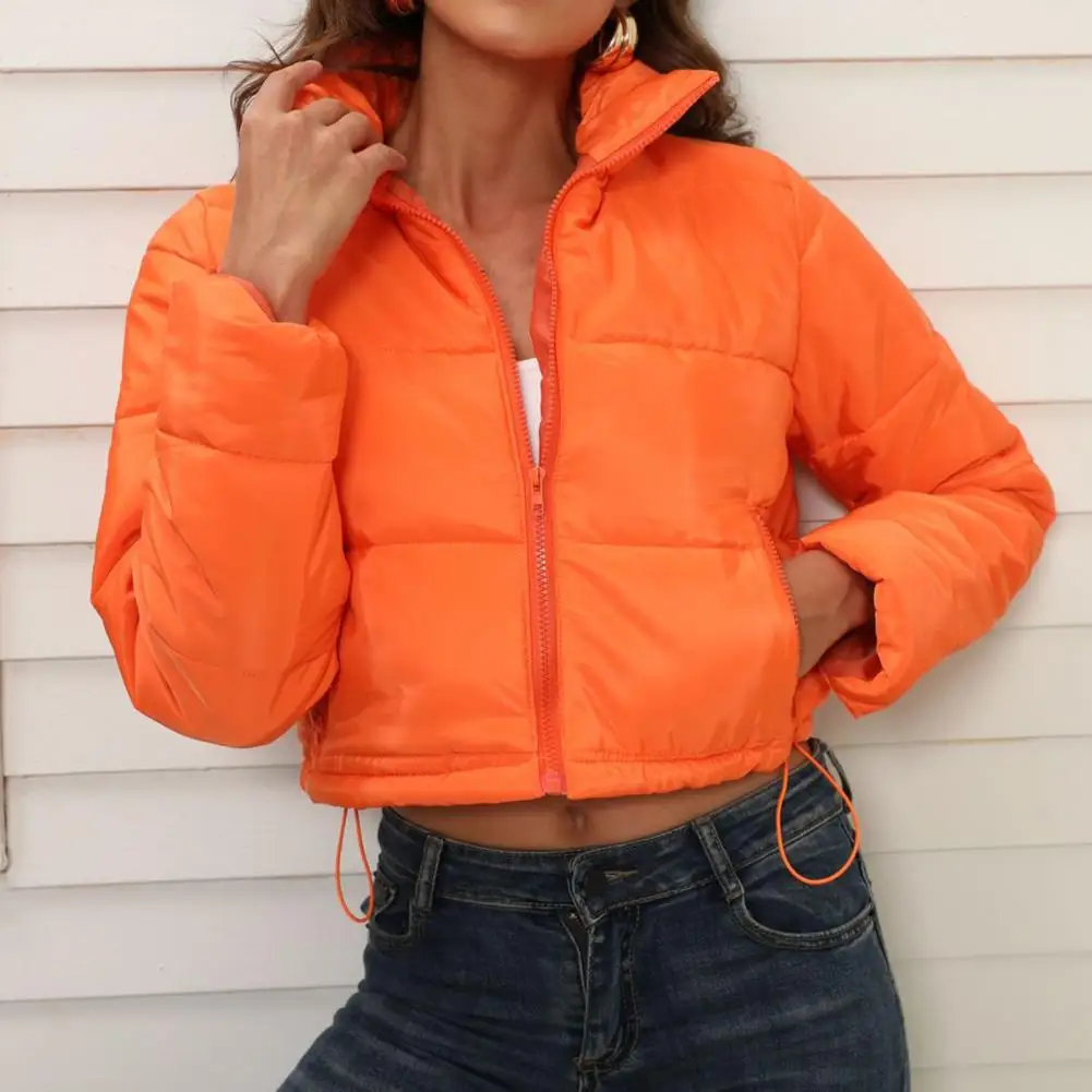 

Зимний пуховик с воротником-стойкой, на молнии, однотонный, с длинным рукавом, с подкладкой, сохраняющий тепло, плотный кардиган, Повседневн...