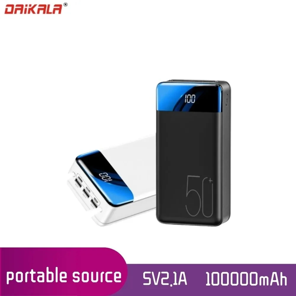 

100000 Mah Universal Mobile Charging Bank with 5V2.1A, Dual LED Lights and Three Inputs/outputs, Portable Charger