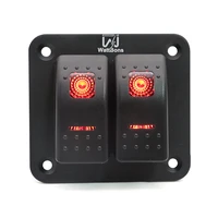 modified car yacht cab control special combination switch 12 24vdc double red light 2 groups of self locking on off function