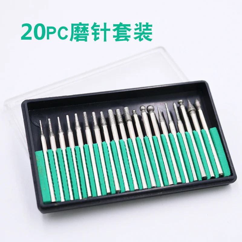 

Electroplated grinding needle set emery grinding head set emerald raw stone grinding peeling jade carving tool