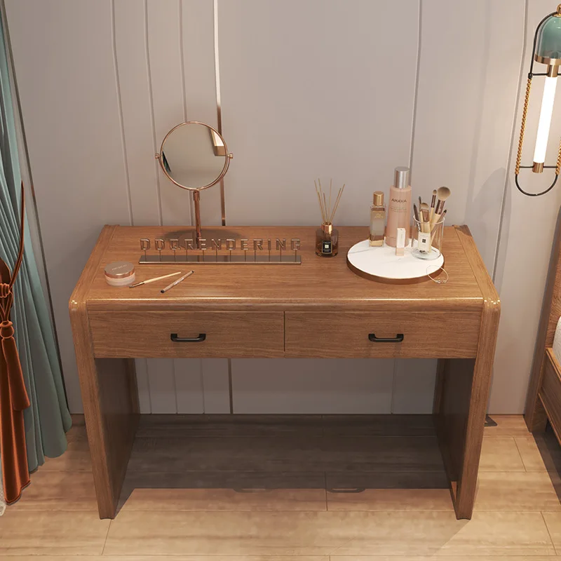 

Simple Modern Small Light Luxury Solid Wood Light Luxury Dresser Storage Cabinet Integrated Mini Dressing Single Table