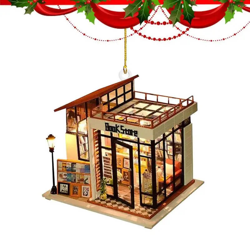 

Рождественские миниатюры для кукольного домика, акриловые украшения для рождественской елки с миниатюрными украшениями для рождественско...