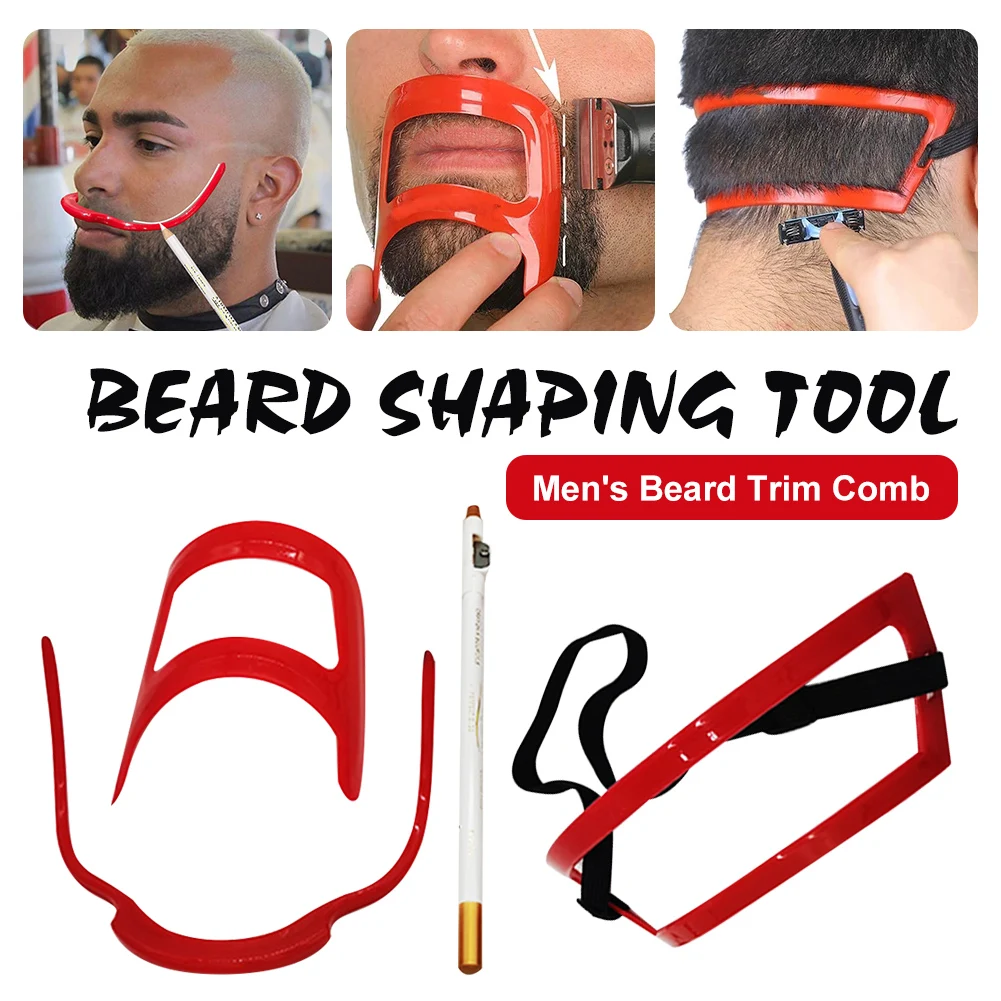 

Fashion Beard Shaping Tool Men's Beard Combs Plastic Hair Beard Trim Templates Stencils Mustache Styling Combs Barber Supplies