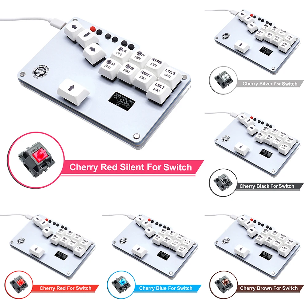 

Fighting Box Gamepad Keyboard with Cherry Mx Speed Joystick Street Fighters OLED Display for Nintendo Switch/PS3/PS4/XInput