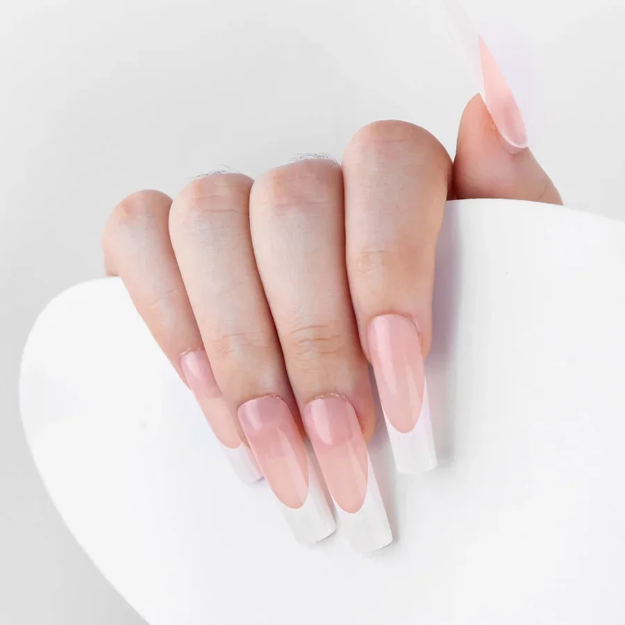 24 шт./упаковка накладные ногти для французского маникюра