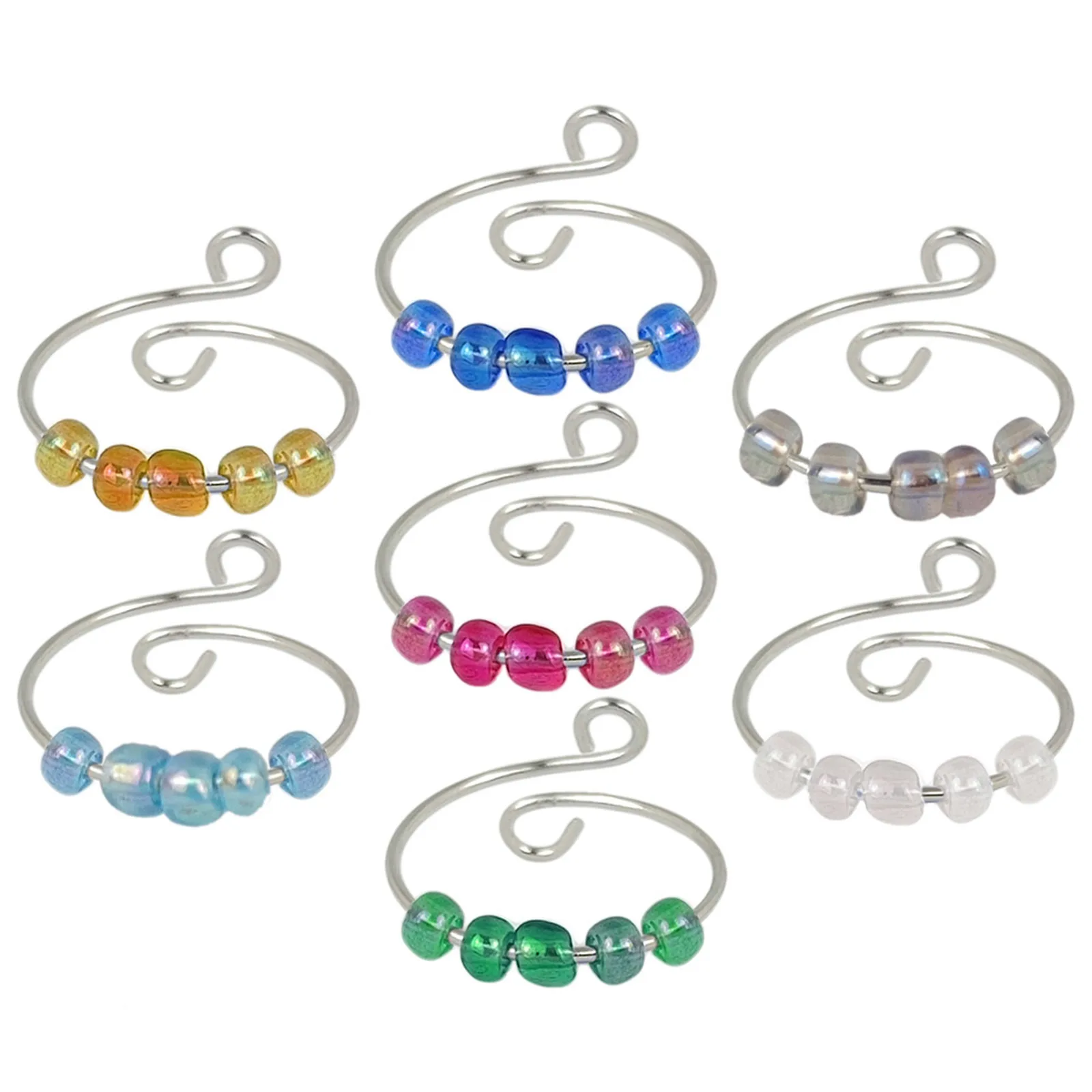 Кольцо-антистресс для девушек и женщин, регулируемое кольцо со спиральным стеклом