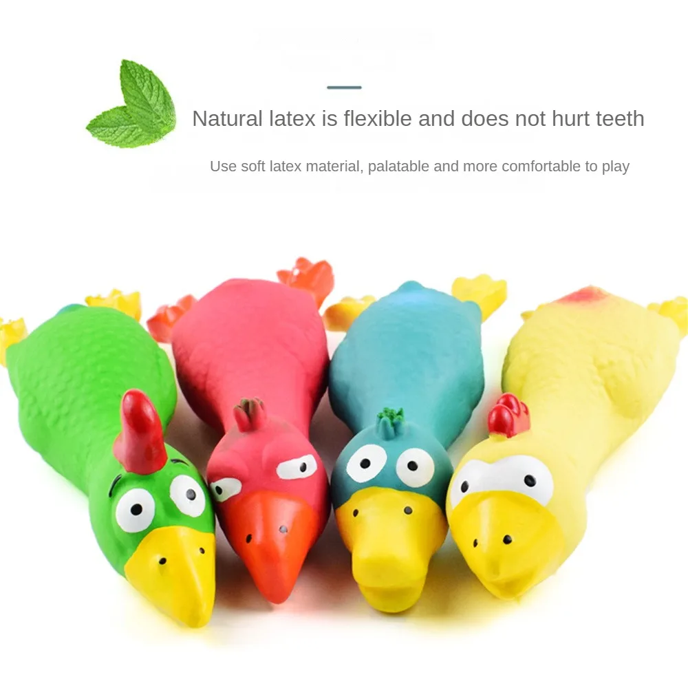 

Latex Material Bite-resistant Chicken Shape Pet Toys Teeth Cleaning Latex Duck Attracting Cute Puppy Chew Toys Pet Supplies 1pc