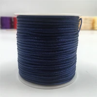 1mm 50meters dark blue macrame cord strong braided silk satin nylon rope diy making findings beading thread wire