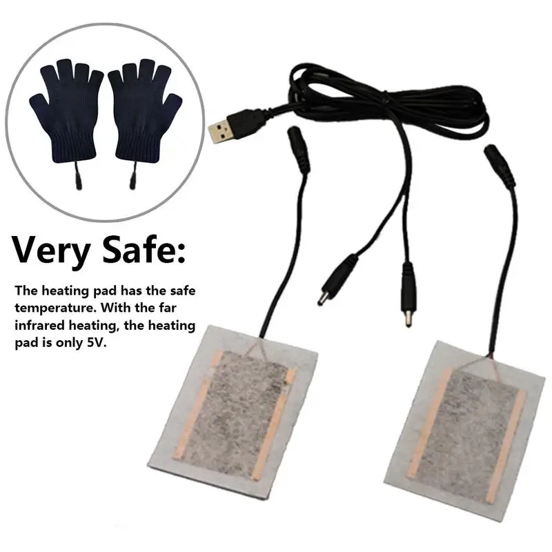 

Usb Glove Heat Pad 2 In 1 Split Type Composite Fiber Heating Pad Electric Fever Heat Mat For Arm Warm Waist Gloves