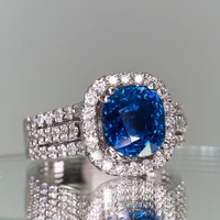 new brilliant blue cz women rings noble wedding anniversary party ring birthday love gift for mom high quality trendy jewelry