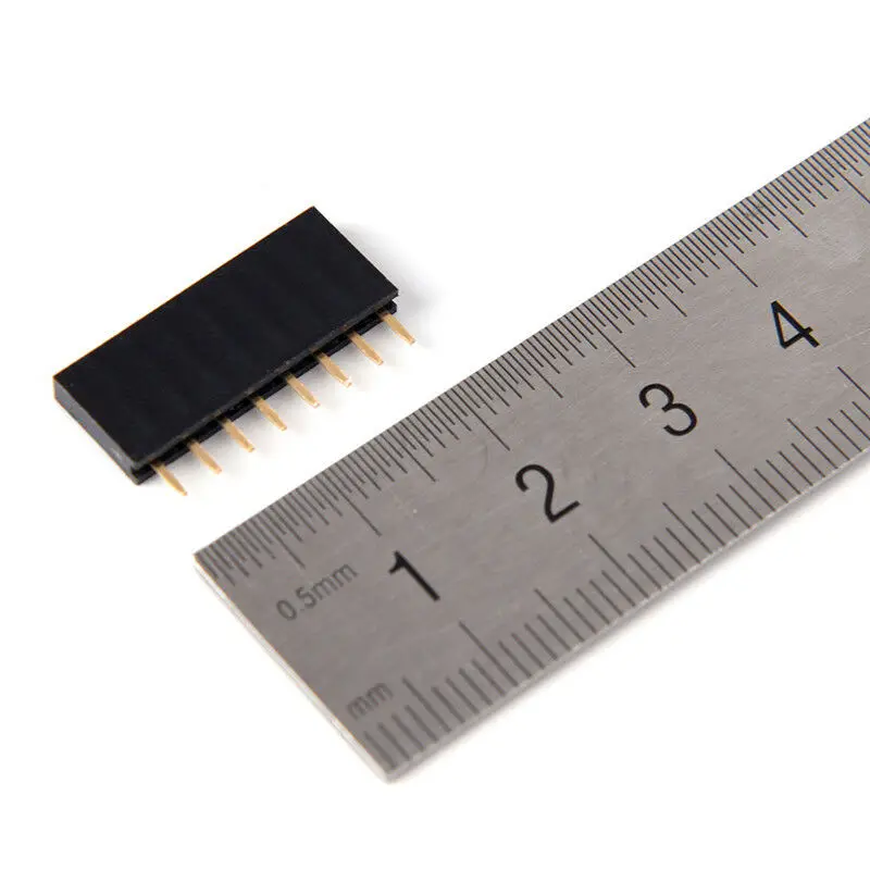 

10pcs Pin Header 8 Pin 2.54MM 11MM Long Needle Female Pin Header Strip Stackable Header Connector 8pin