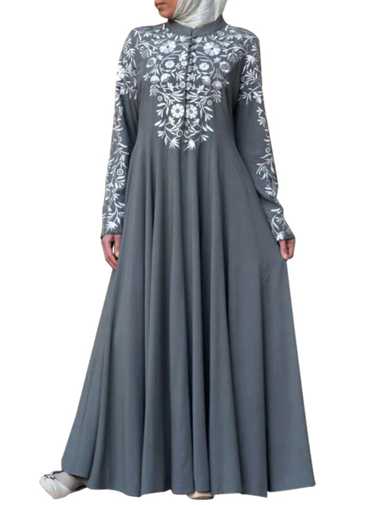 S-5XL Kaftan Abaya Dubai Turkey Muslim Maxi Long Dress European Islam Plus Size Clothing African Dresses for Women Vestidos
