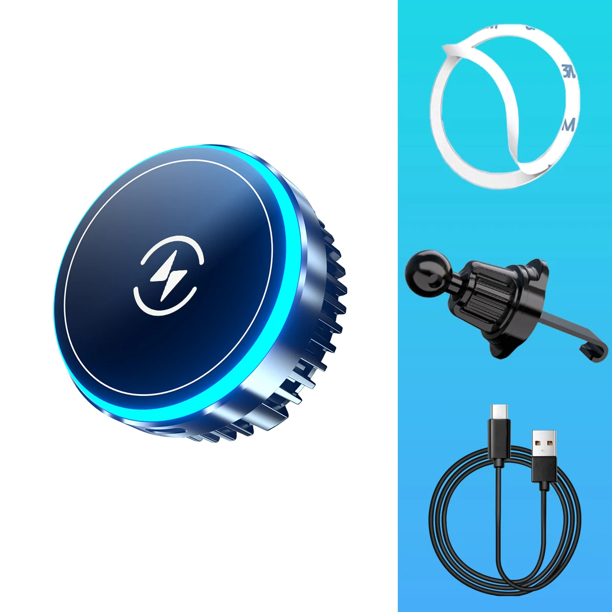 Двухъядерный замороживающий охлаждающий автомобильный магнитный держатель для телефона 15 Вт QI беспроводное зарядное устройство RGB подсветка Magsafe зарядное устройство для iPhone Samsung Xiaomi