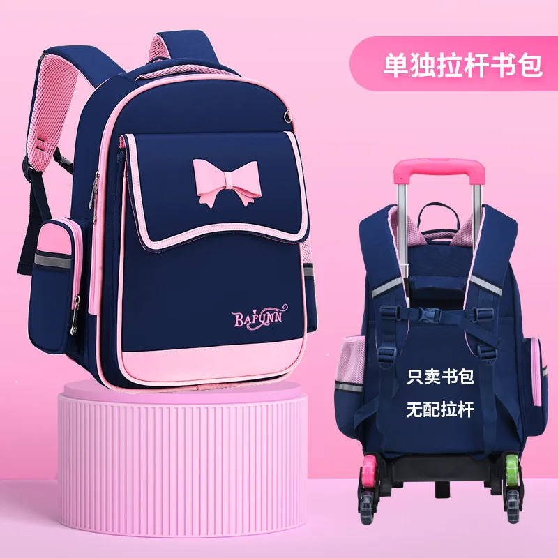 Removable Kids school wheels bags girls Trolley Schoolbag Luggage Book Bag Backpack Latest Children School Bags With 2/6 Wheels