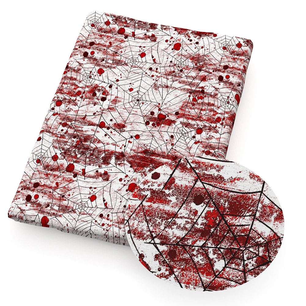 Ткань из полиэстера и хлопка с изображением летучей мыши паука Хэллоуин