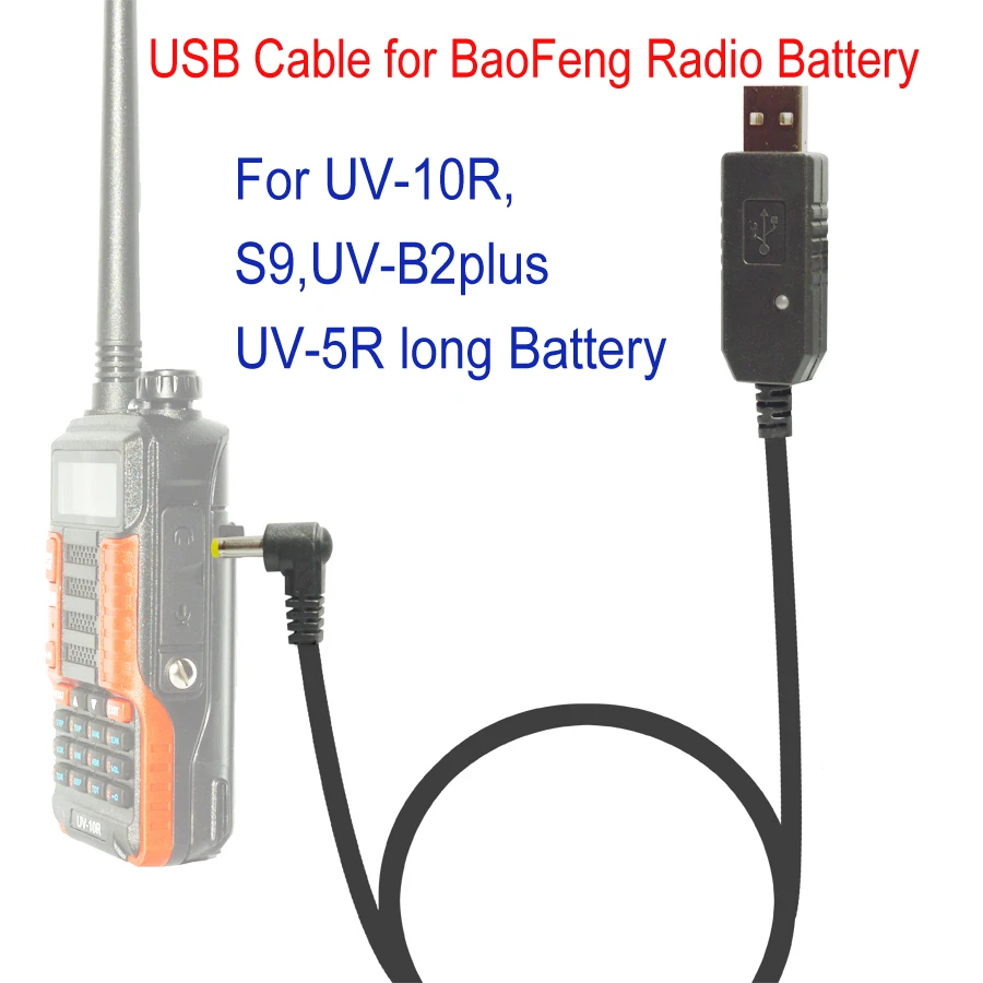 

Baofeng USB Charger Cable with Indicator Light for BaoFeng BF-UVB3 UV-X9 UV-10R UV-S9 PLUS Batetery Ham Radio Walkie Talkie