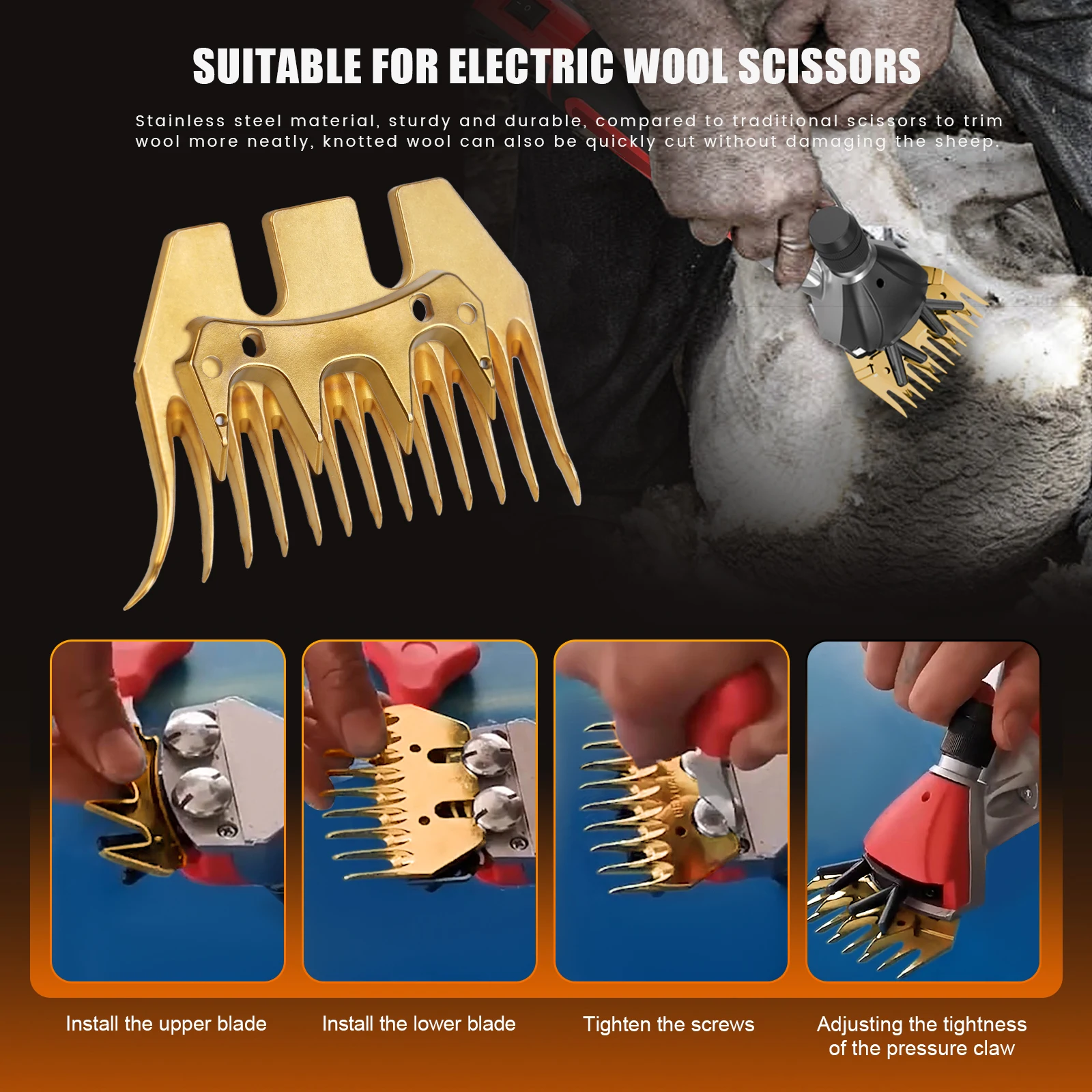 Золотые ножницы для овец Luck расческа резак бритва лезвие коз альпака