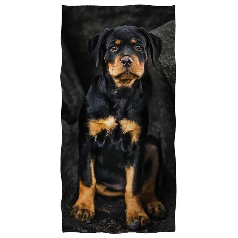 

Beach Towel Rottweiler Pet Dog Customizable Pattern Beach Towel Anti Sand Microfiber Quick Dry Swim Blanket Large Extra Large
