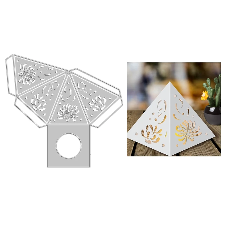 

New 2023 Decoration Flashlight Flower Mini 3D Box Metal Cutting Dies for Scrapbooking Paper Making Frame Card Craft Supplies