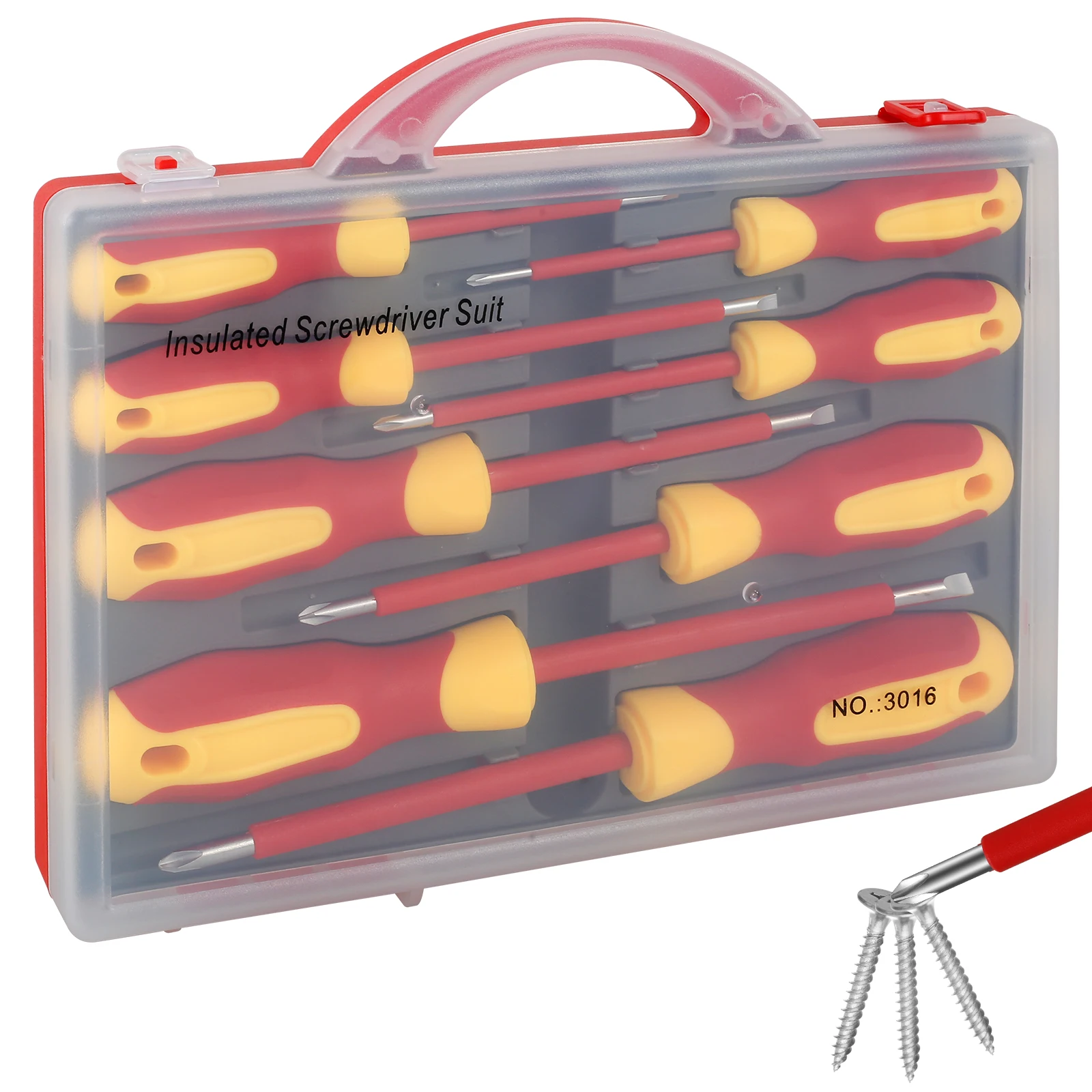 

8Pcs Insulated Screwdriver Set CR-V Magnetic Tips Screw Driver Kit with Flat and Cross Head Multifunctional Screwdriver Hand