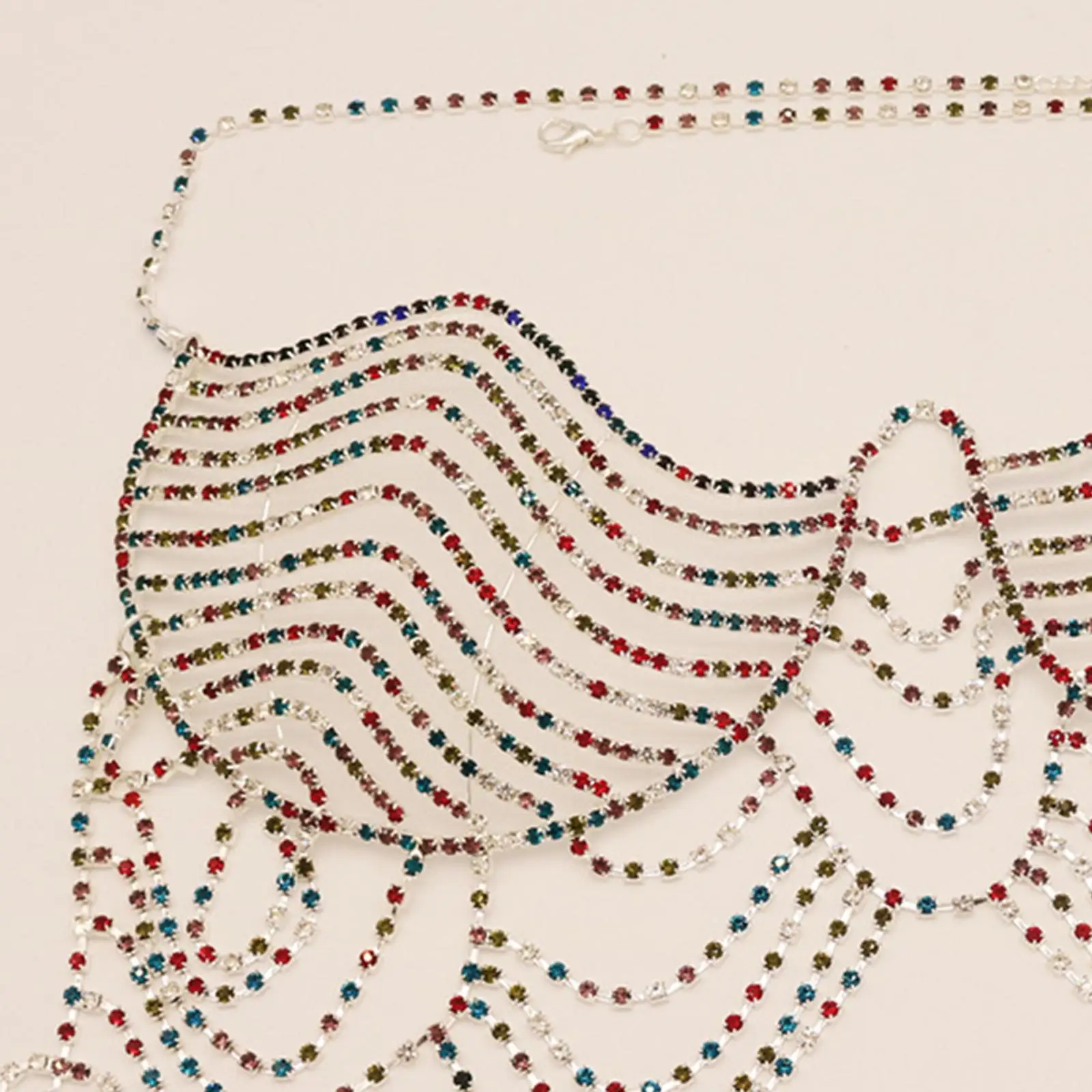 

Rhinestone Body Chain Chest Chains Adjustable Crystal Lingerie Body Jewelry