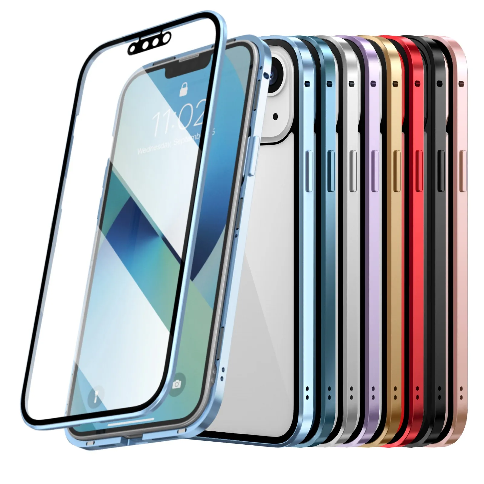 

Чехол для мобильного телефона IPhone 13mini, покрытие на весь экран из закаленного стекла для IPhone 13mini, Магнитный защитный чехол для конфиденциаль...