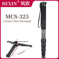 bexin mcs 325 light professional carbon fiber portable travel monopod bracket can stand w tripod ballhead for digital slr camera