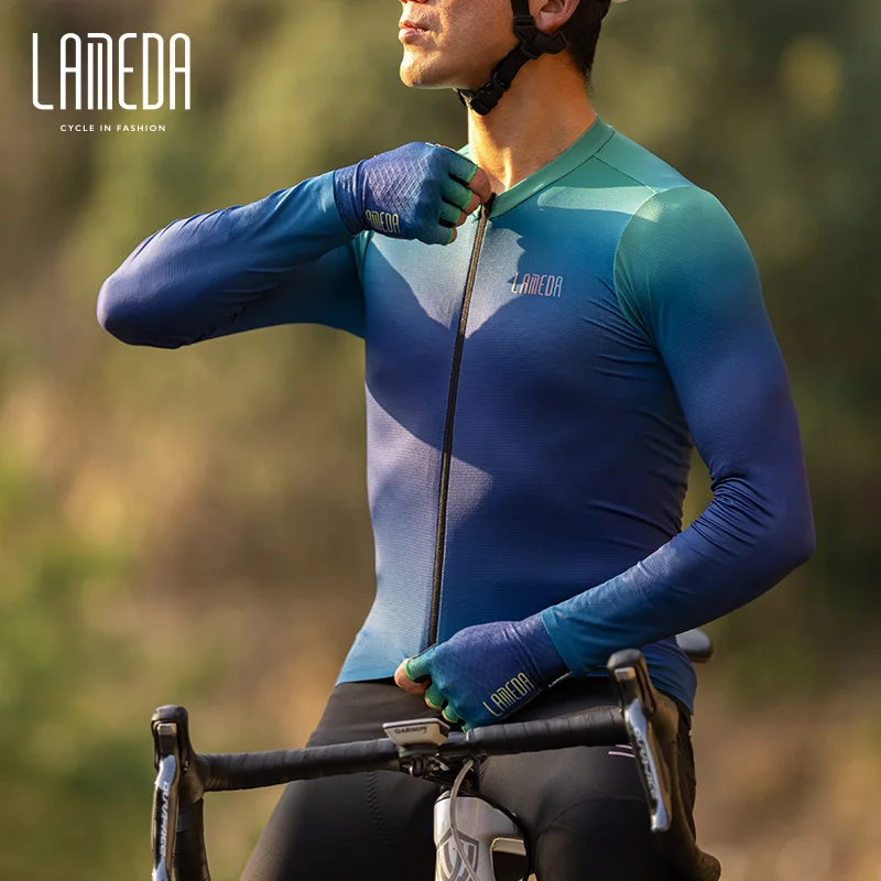 LAMEDA Professional Men's Bicycle Clothing Cycling Jerseys Long Sleeve Shirts For Mountain Road Bike Breathable UV Protection
