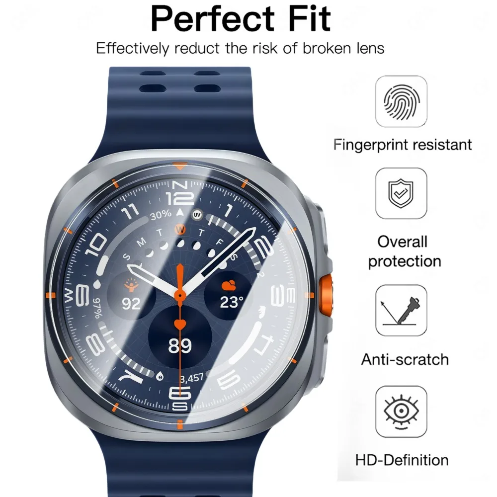 Позиционирующая пленка для Samsung Galaxy Watch Ultra 2025 HD, закаленное стекло, гидрогелевая пленка, защитная пленка для экрана Samsung Watch ultra (art.: 3920d08feb5ee) - 3920d08feb5ee