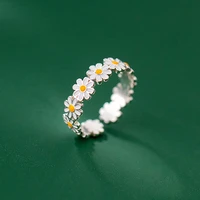 coconal women trendy korean daisy flower rings for girl sweet cute finger ring personality wedding fine jewelry birthday gift