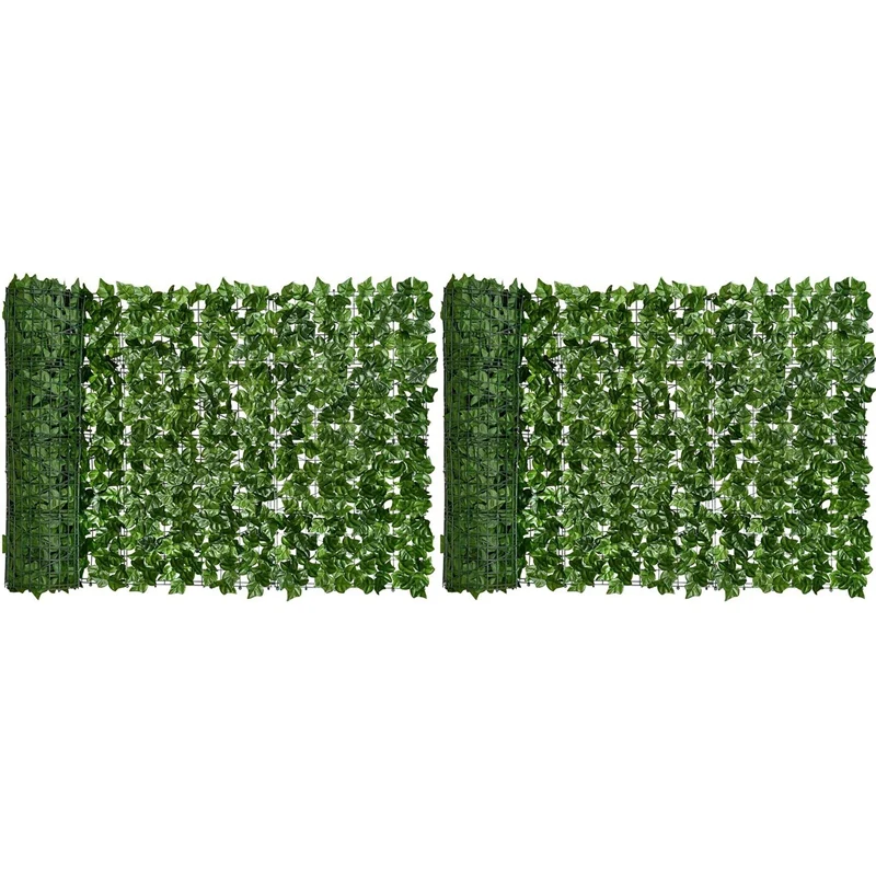 

2X Artificial Ivy Privacy Fence Screen, 118X19.6In Artificial Hedges Fence And Faux Ivy Vine Leaf Decoration For Garden