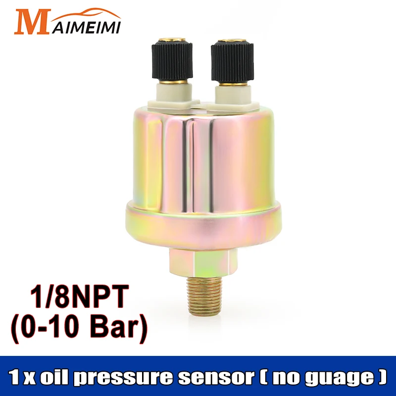 

52 мм цифровой манометр масла с красной подсветкой и сигнализацией 0 ~ 10 бар, датчик давления масла 1/8NPT для авто, лодки, морской 12 В 24 В