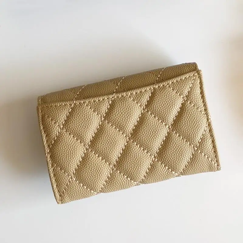 Caviar Genuine Leather Luxury Women's Wallet Card Holder Small Wallet Coin Purse Clutch Bag Girl Wallet Card holder