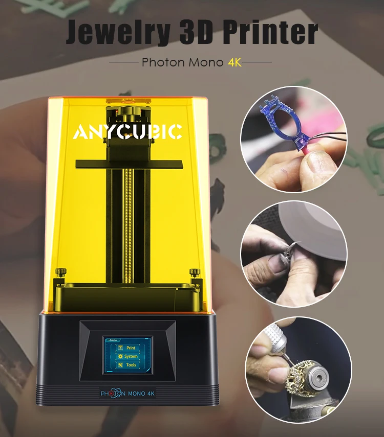 

PHOTON MONO 4K ANYCUBIC mini uv lcd resin dental jewelry equipment 3d printer with touchscreen