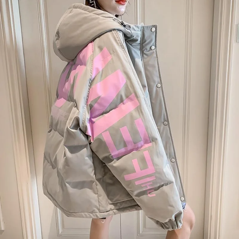 Autumn Winter New Korean Style Overcoats Female Parkas Women Mid-Length Thick Loose Ins Bread Coats Jacket Down Padded Jackets