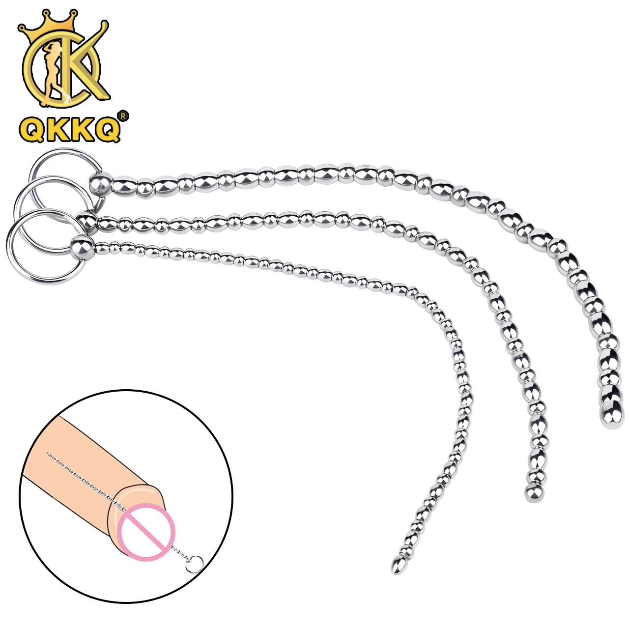 Эротический уретральный замок QQKQ из нержавеющей стали мужские секс-игрушки