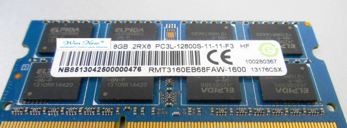 Для ноутбука 8G PC3-12800S-11-11-F3 RMT3160EB68FAW-1600
