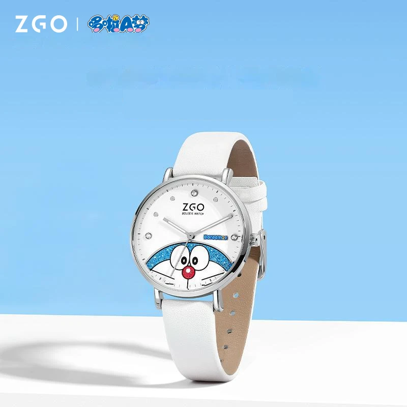 

Original Doraemon Joint Zgo Anime Watch Cute Jingle Cat Waterproof Luminous Quartz Pointer Cartoon Watches Students Girls Gift