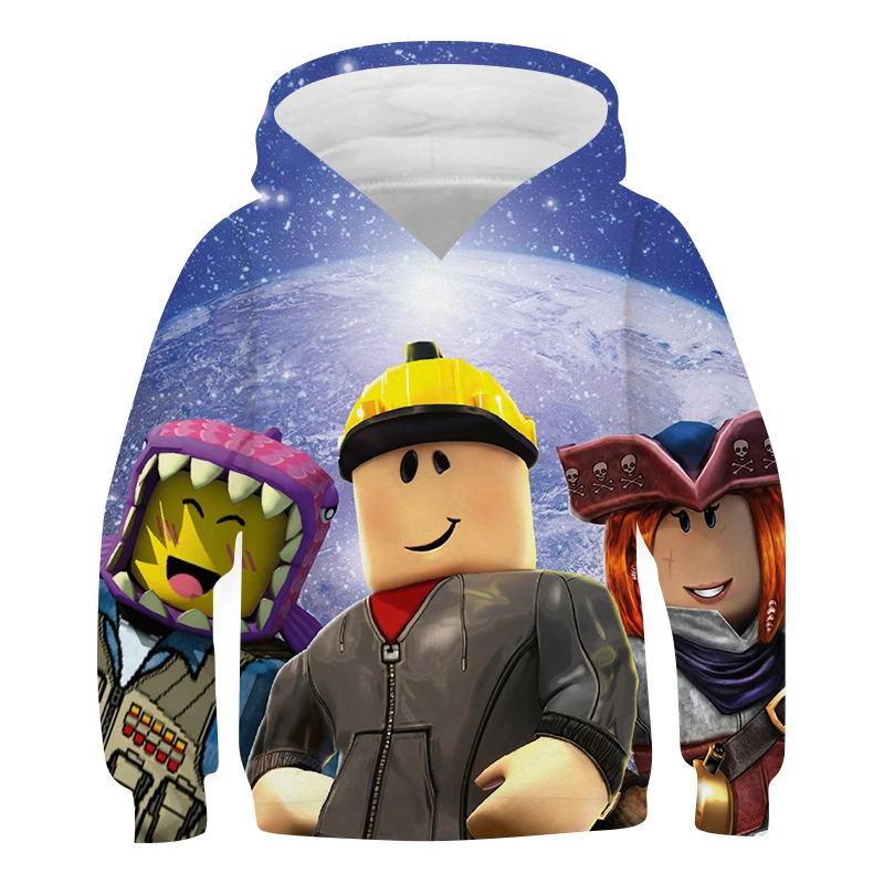 

2022 New Robloxing Hoodies Spring Autumn Cartoon Print Sweatshirts Kids Fashion Game Casual Hooded Tops 4-14 Years Old Costumes