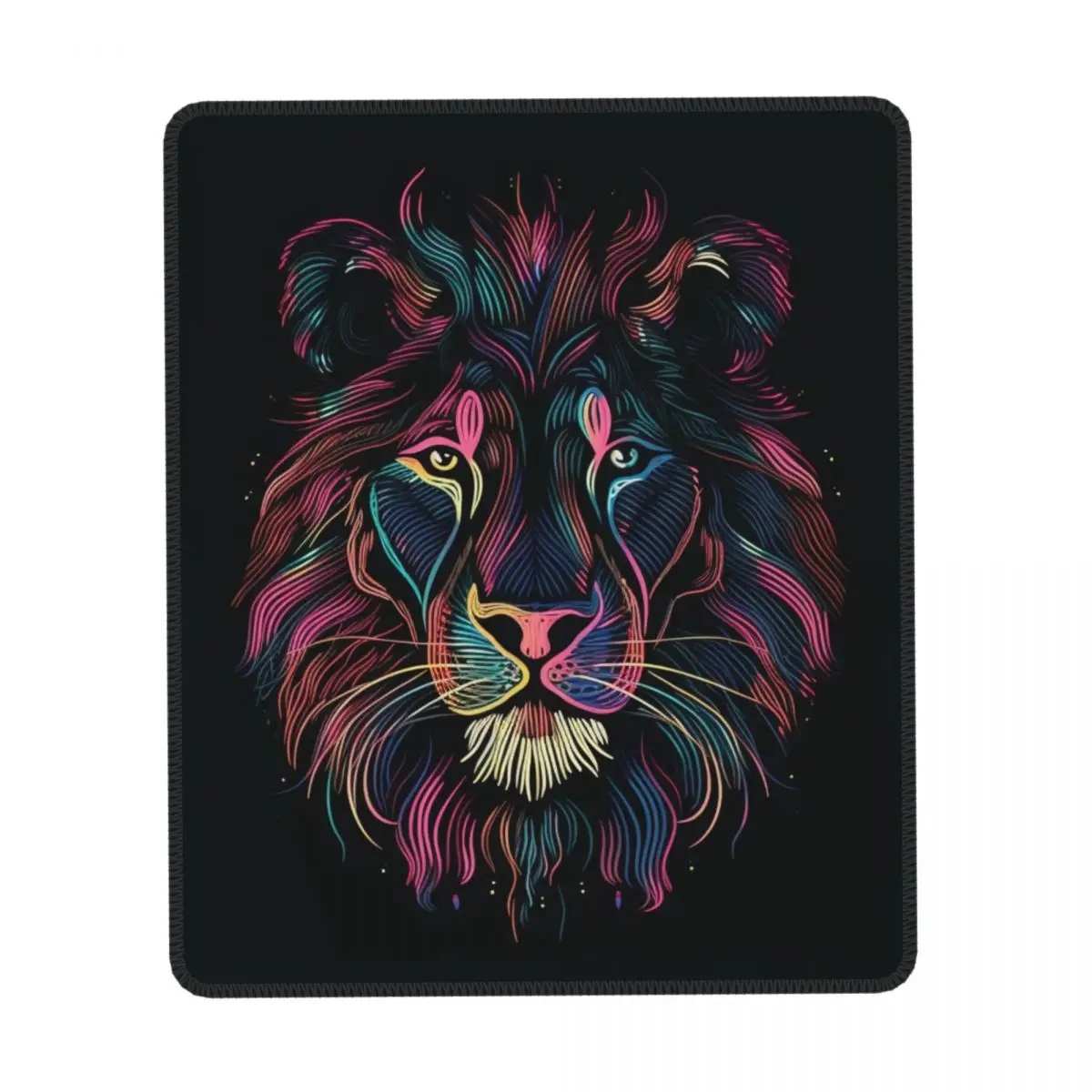

Lion Vertical Print Mouse Pad Neon Minimalist Simple Cute Mousepad Desk Anti-Slip Rubber Mouse Pads