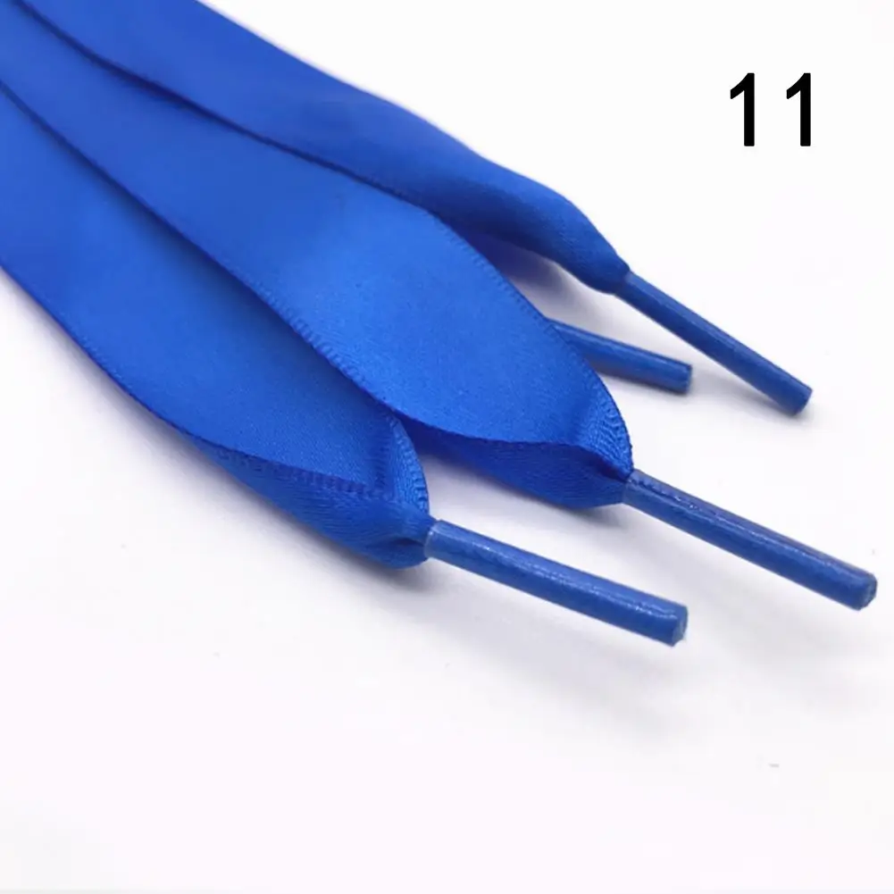 New 1 Pair 2CM Wide New Silk Satin Shoelaces Ribbon Flat Shoe Laces Women Lace Sneakers Shoelace Boots Laces For Shoes