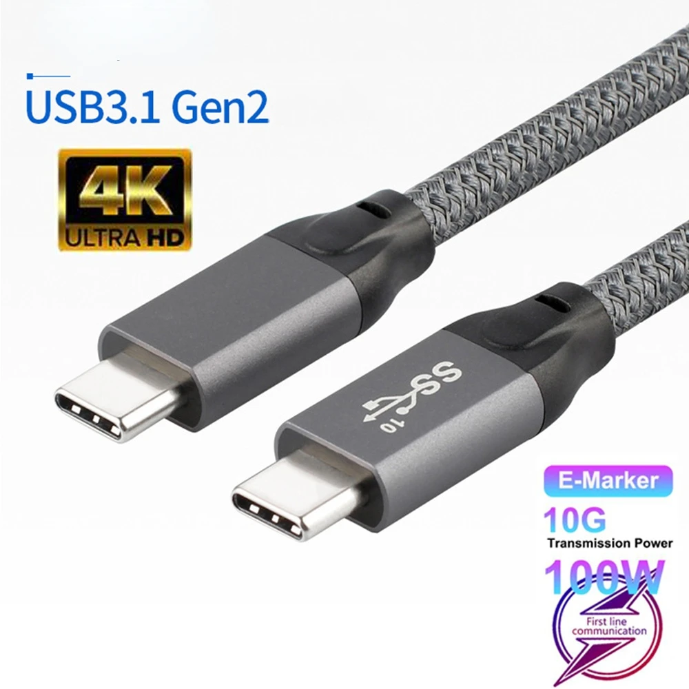 

USB 3.1 Gen2 Type-C public to public data line 10G transmission E-Mark chip supports PD 100W fast charge