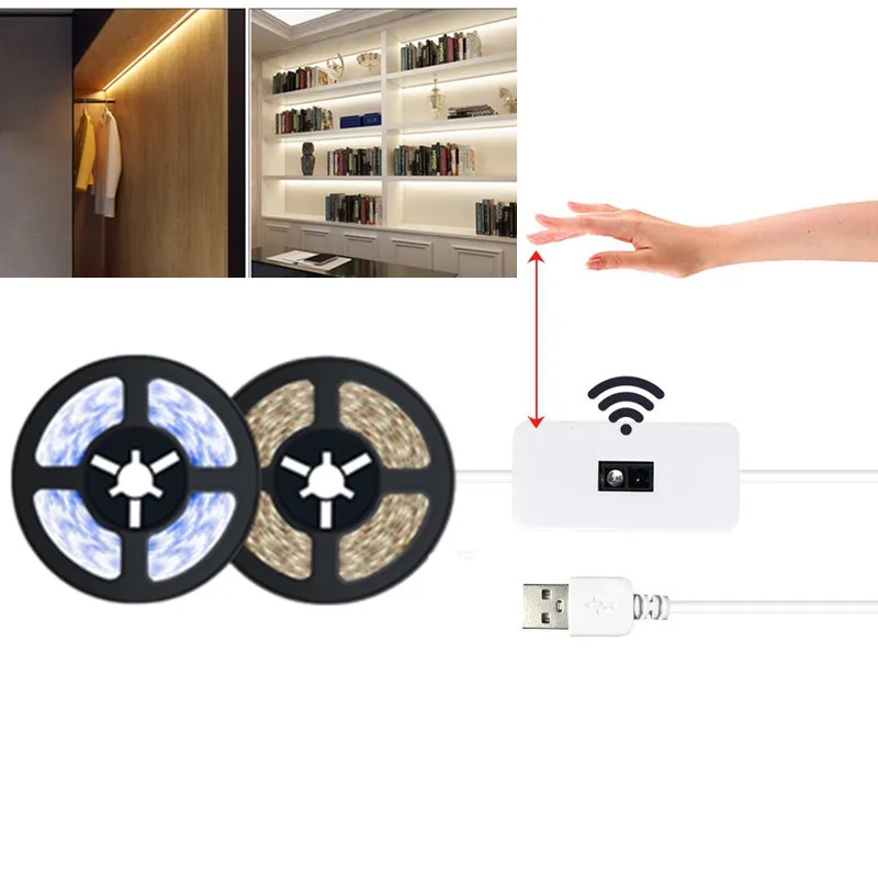 

Waterproof Backlight TV Kitchen LED Strip USB Lamp DC 5V Hand Sweep Waving Sensor Light Motion Sensor Night Light Wardrobe Decor