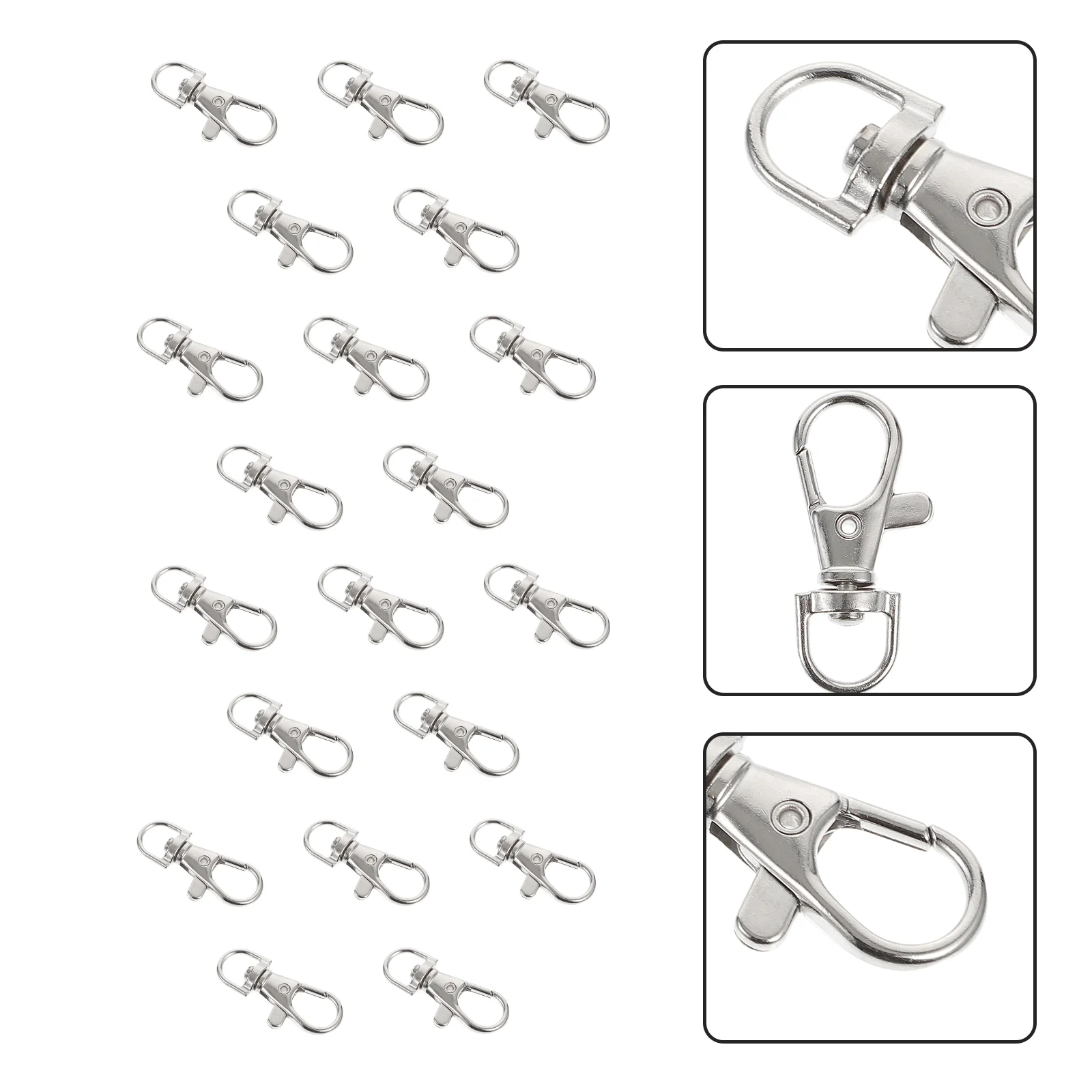 

20pcs Bird Cage Clips Metal Lobster Clasp Door Lock Stainless Steel Anti- Escape Bird Cage Door Buckle Claw Trigger Snap Hook